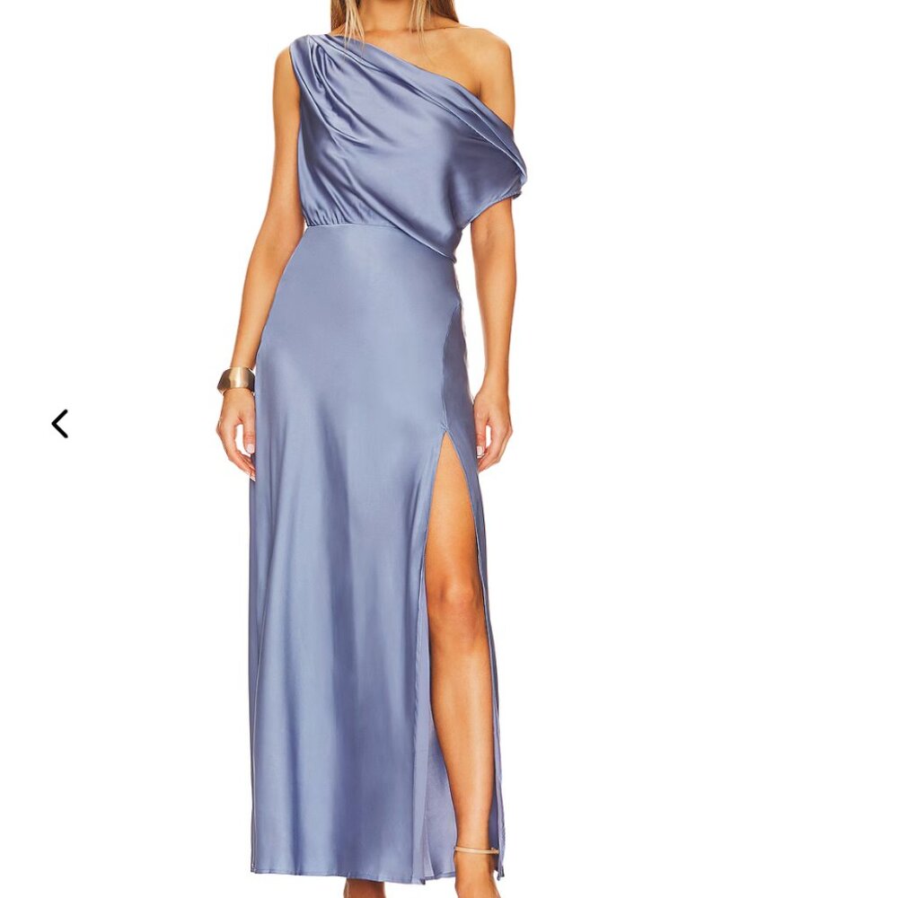 NWT ASTR the Label off shoulder satin dress